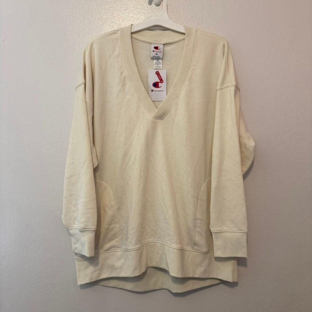Champion Gameday Deep V Tunic Pullover Unbleached Cotton XL